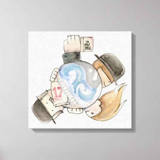 Over 80 dagen over de hele wereld canvas afdruk (Voorkant)