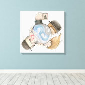 Over 80 dagen over de hele wereld canvas afdruk (Insitu (Houten vloer))