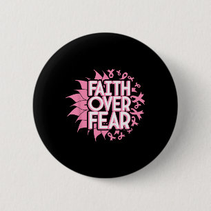 Over angst Borstkanker Bewustzijn Christelijk roze Ronde Button 5,7 Cm