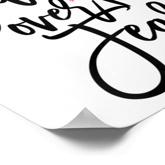 Over Angst Cross Borstkanker Bewustzijn Christelij Poster (Hoek)