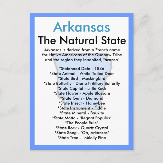 Over Arkansas Briefkaart (Voorkant)