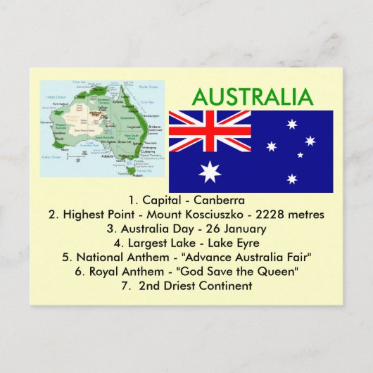 Over Australië Briefkaart (Voorkant)