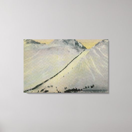 Over Chilkoot Pass Tijdens Gold Rush, Alaska Canvas Afdruk (Voorkant)