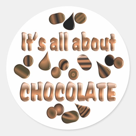 Over chocolade ronde sticker (Voorkant)