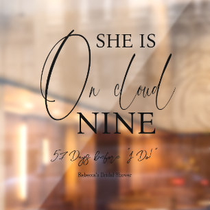 Over Cloud Nine 9-Vrijgezellenfeest voor kalligraf Raamsticker