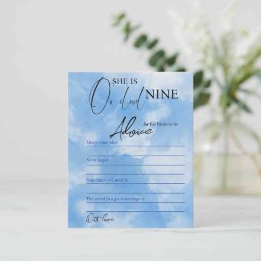 Over Cloud Nine Blue Vrijgezellenfeest Advice Game (Staand voorkant)