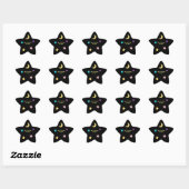 Over de aangepaste tekst Moon en Stars Ster Sticker (Vel)