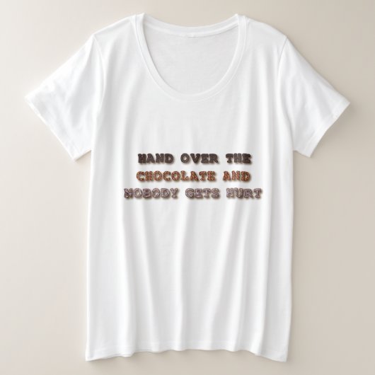 Over de bevalling met de chocolade grote maat t-shirt (Design voorkant)