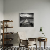 Over de brug - Moody zwart-wit landschap Canvas Afdruk