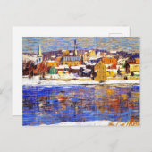 Over de Delaware, schilderij van Robert Spencer Briefkaart (Voorkant / Achterkant)