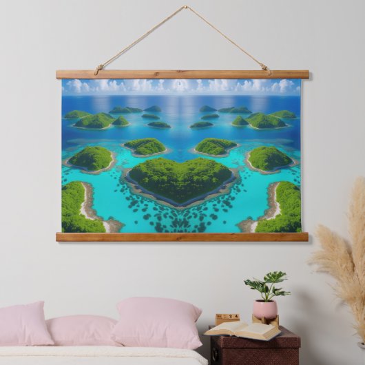 Over de eilanden: ontsnapping uit de lucht hangend wandkleed (Slaapkamer)