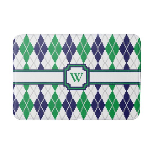 Over de Groene Argyle Bath Mat (Voorkant)