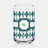 Over de groene Argyle Blikvorm Glas (Achterkant)