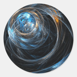 Over de hele wereld Abstracte art Round Sticker