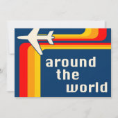 over de hele wereld retro - strepen kaart (Voorkant)