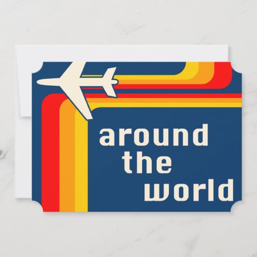 over de hele wereld retro - strepen kaart (Voorkant)