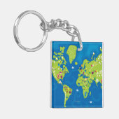 Over de hele wereld sleutelhanger (Voorkant Links)