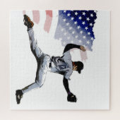 Over de heuvel - honkbalpitcher en de Amerikaanse  Legpuzzel (Horizontaal)