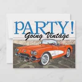 Over de heuvel - Route 66 - Vintage Cars Uitnodigi Kaart