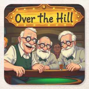 Over de Hill Club Vierkante Kartonnen Onderzetter