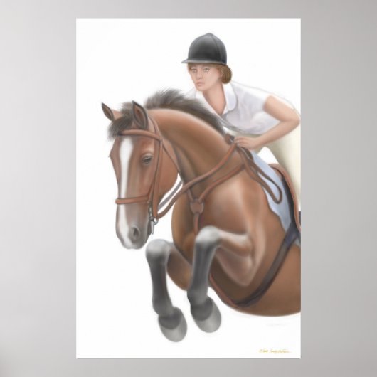 Over de Hurdle Equestrian Print (Voorkant)