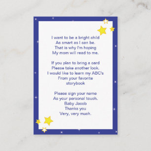 Over de maan Baby Breng een boekenkaart aan Informatiekaartje