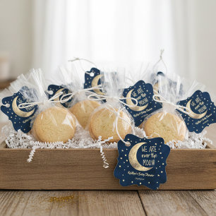 Over de maan BABY SHOWER Bedankjes Labels