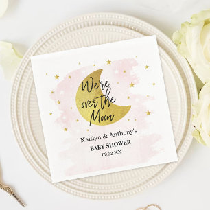 Over de maan Baby shower meisjes Servet
