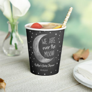 Over de maan BABY SHOWER Papieren Bekers