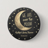 Over de maan | BABY SHOWER Ronde Button 5,7 Cm (Voorkant)