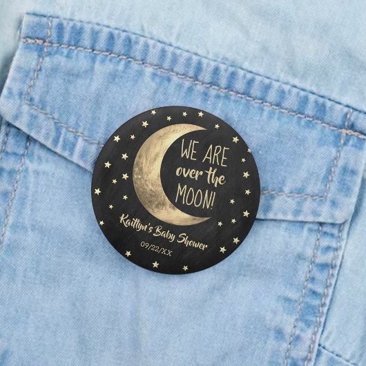 Over de maan | BABY SHOWER Ronde Button 5,7 Cm