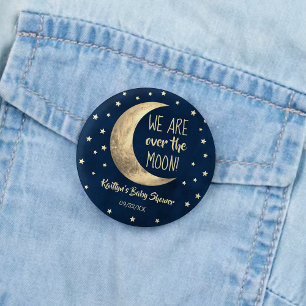 Over de maan BABY SHOWER Ronde Button 5,7 Cm
