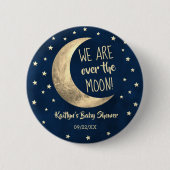 Over de maan | BABY SHOWER Ronde Button 5,7 Cm (Voorkant)