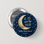 Over de maan | BABY SHOWER Ronde Button 5,7 Cm (Voorkant /achterkant)