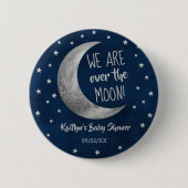 Over de maan | BABY SHOWER Ronde Button 5,7 Cm (Voorkant)