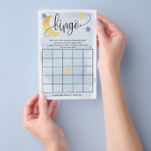 Over de maan, blauw Stars Bingo Paper Kaart (Hand)