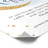 Over de Maan Blauwe Luier Raffle Display Douche Poster (Hoek)