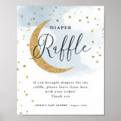 Over de Maan Blauwe Luier Raffle Display Douche Poster (Voorkant)