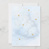 Over de Maan Blauwe Wolken Vliegtuig Baby Jongen D Kaart (Achterkant)