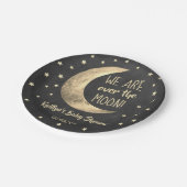 Over de maan | Bord Baby shower papier (Gekanteld)
