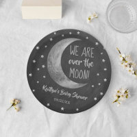 Over de maan | Bord Baby shower papier