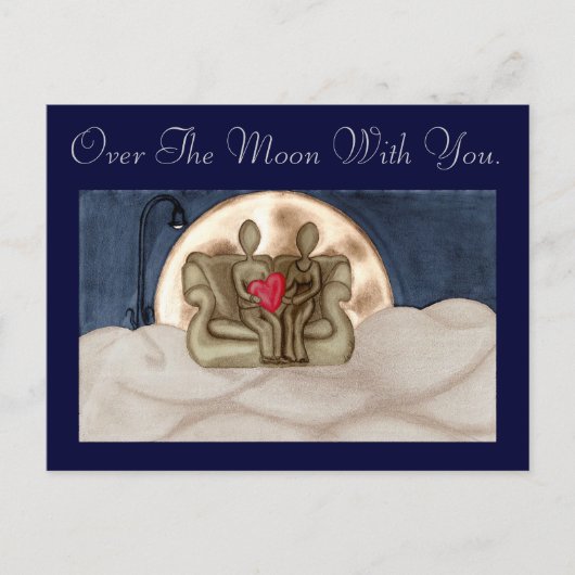 Over de maan briefkaart (Voorkant)