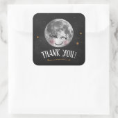 Over de maan Dank je wel. Vierkante Sticker (Tas)