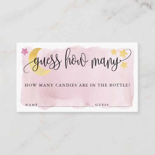 Over de maan denk je dat roze raad hoeveel Kaart e (Voorkant)