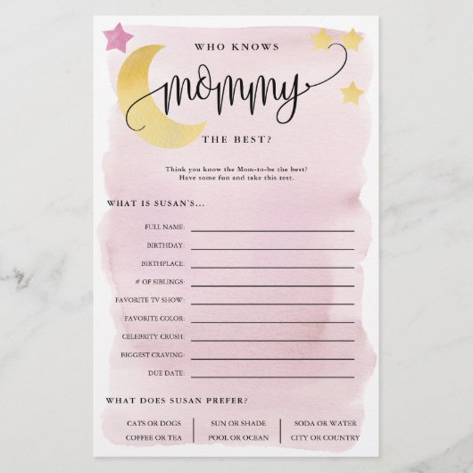 Over de maan die de Kaart van het roze papier van (Voorkant)