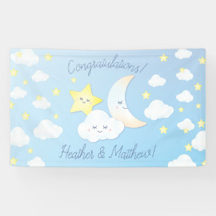 Over de Maan en Sterren Baby shower Spandoek