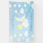 Over de Maan en Sterren Baby shower Spandoek (Verticaal)