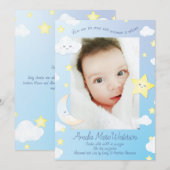 Over de Maan en Sterren Geboorteaankondiging Kaart (Voorkant / Achterkant)