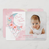 Over de Maan Foto Geboorteaankondiging Aankondiging (Voorkant / Achterkant)
