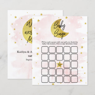Over de maan   Girls Baby shower Bingo